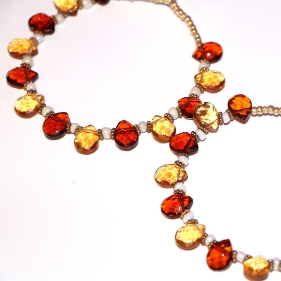 Desert Amber Drop Hoop Earrings - Picture 2 of 4